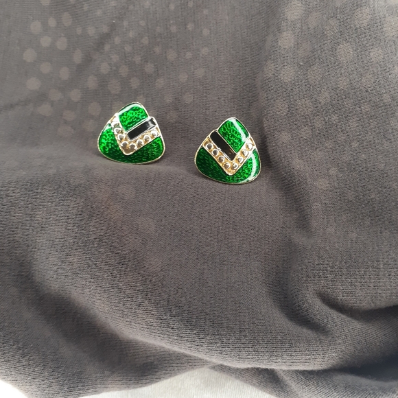 Vtg 80's Triangle V Earrings - Picture 8 of 9